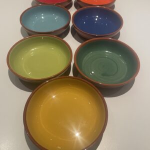 Flade Spanske håndlavede skåle 14 cm.